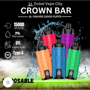 Al fakher crown bar 15000 puffs vape sekali pakai